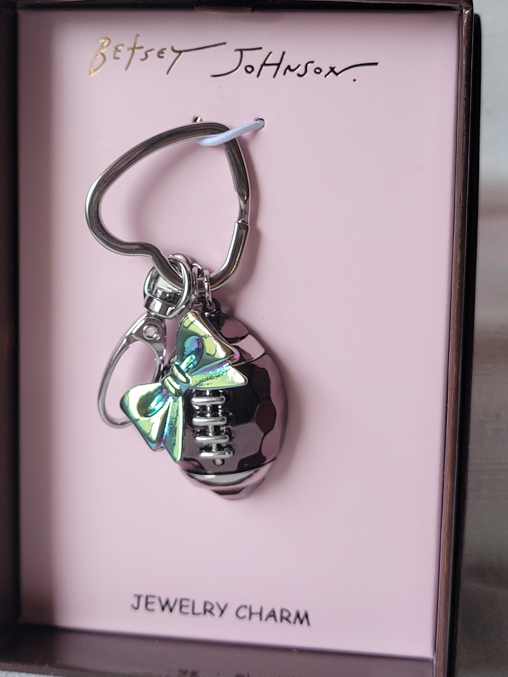 Betsey Johnson Football Keychain/ Bag Charm